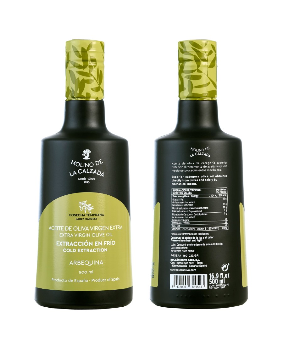 Molino de la Calzada Arbequina Bell Glasflasche 500 ml. - Oliva Oliva
