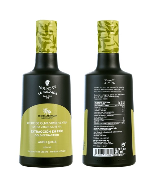 Molino de la Calzada Arbequina Bell Glass bottle 500 ml. - Oliva Oliva