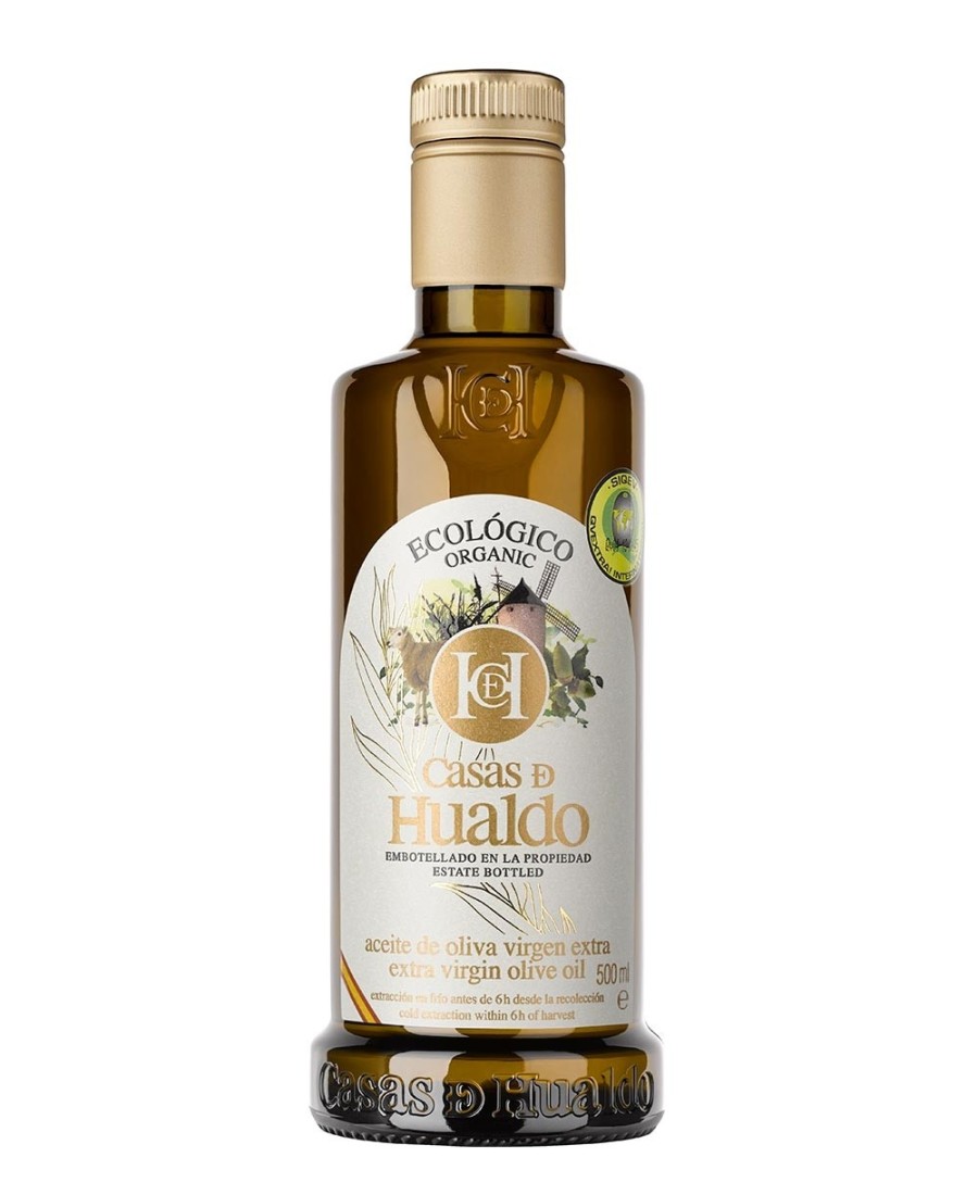 Casas de Hualdo Ogánico Coupage de 500 ml en botella de vidrio y etiqueta gold