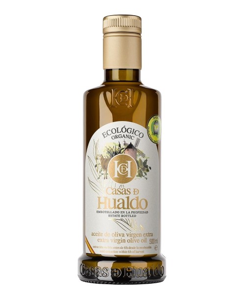 Casas de Hualdo Ogánico Coupage de 500 ml en botella de vidrio y etiqueta gold