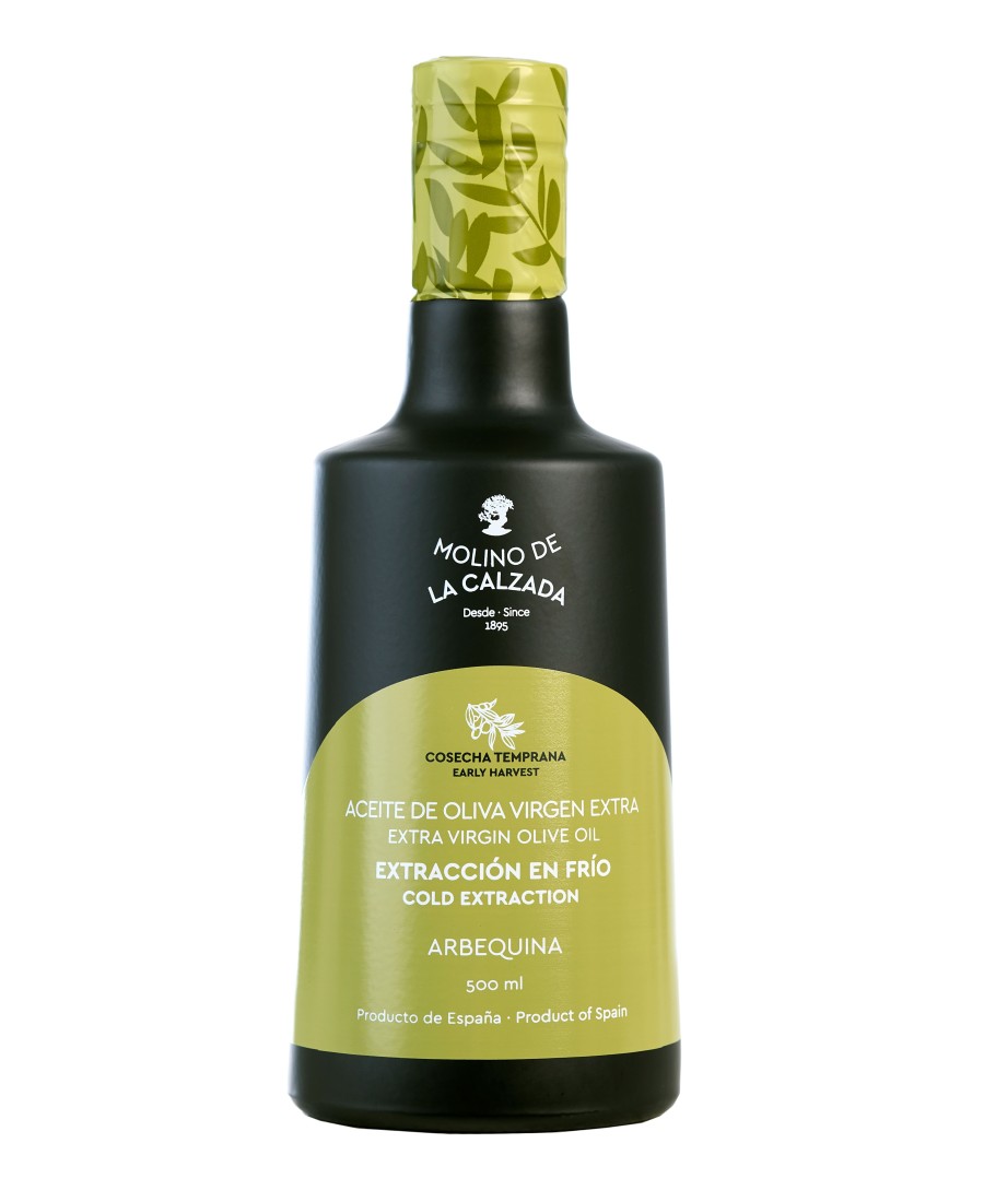 Molino de la Calzada Arbequina Bell - Botella de vidrio 500 ml.