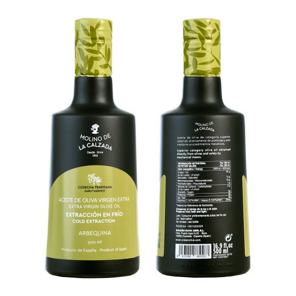 Molino de la Calzada Arbequina Bell Glass bottle 500 ml. - Oliva Oliva