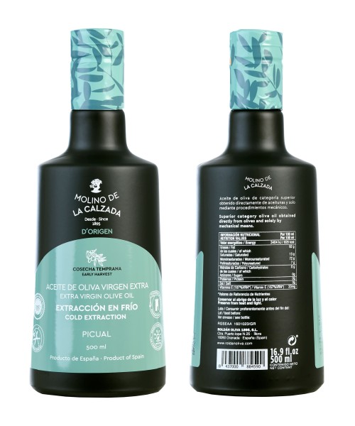 Molino de la Calzada Picual Bell Glass bottle 500 ml. - Oliva Oliva