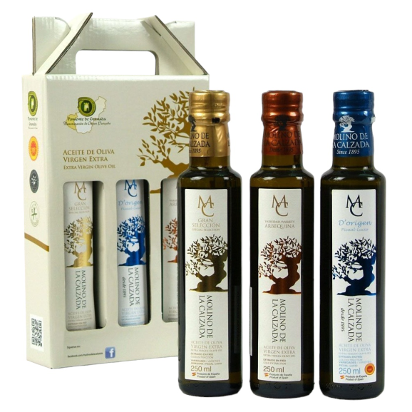 Molino de la Calzada Geschenketui 3 Flaschen 250 ml. - Oliva Oliva