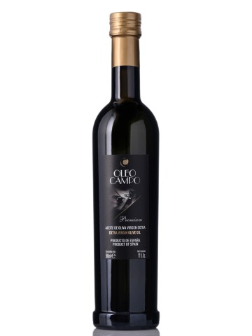 Oleocampo Premium Picual - Botella de vidrio cilíndrica 500 ml.