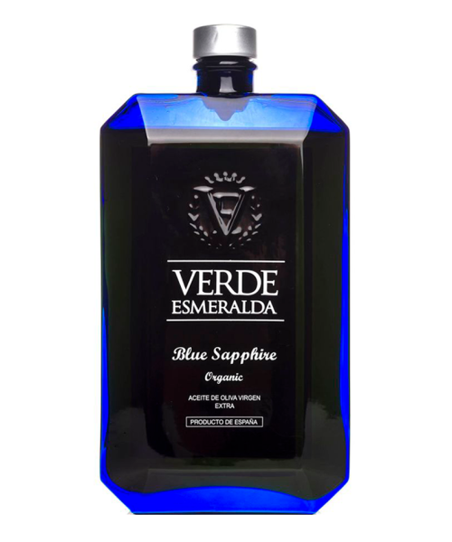 Verde Esmeralda Blue Sapphire Picual Ecológico - Botella de vidrio 500 ml.