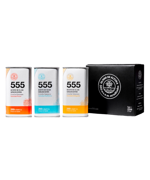 555 Selection Coffret avec bidons métal 3x250 ml. - Oliva Oliva