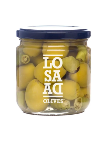 Aceitunas Losada Würzige Entsteinte Gordal-Oliven 345 gr - Oliva Oliva