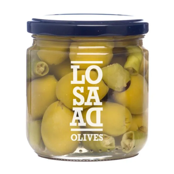 Aceitunas Losada Spicy Pitted Gordal olives Jar 345 gr. - Oliva Oliva