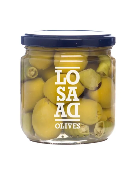 Aceitunas Losada Spicy Pitted Gordal olives Jar 345 gr. - Oliva Oliva