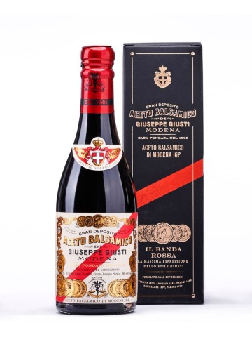 Giuseppe Giusti VINAIGRE BALSAMIQUE de Modène Banda Rossa 5 médailles d'argent Bouteille de 250 ML