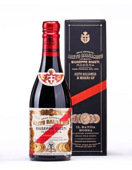 Giuseppe Giusti BALSAMICO-ESSIG aus Modena Banda Rossa 5 Silbermedaillen Flasche 250 ML 