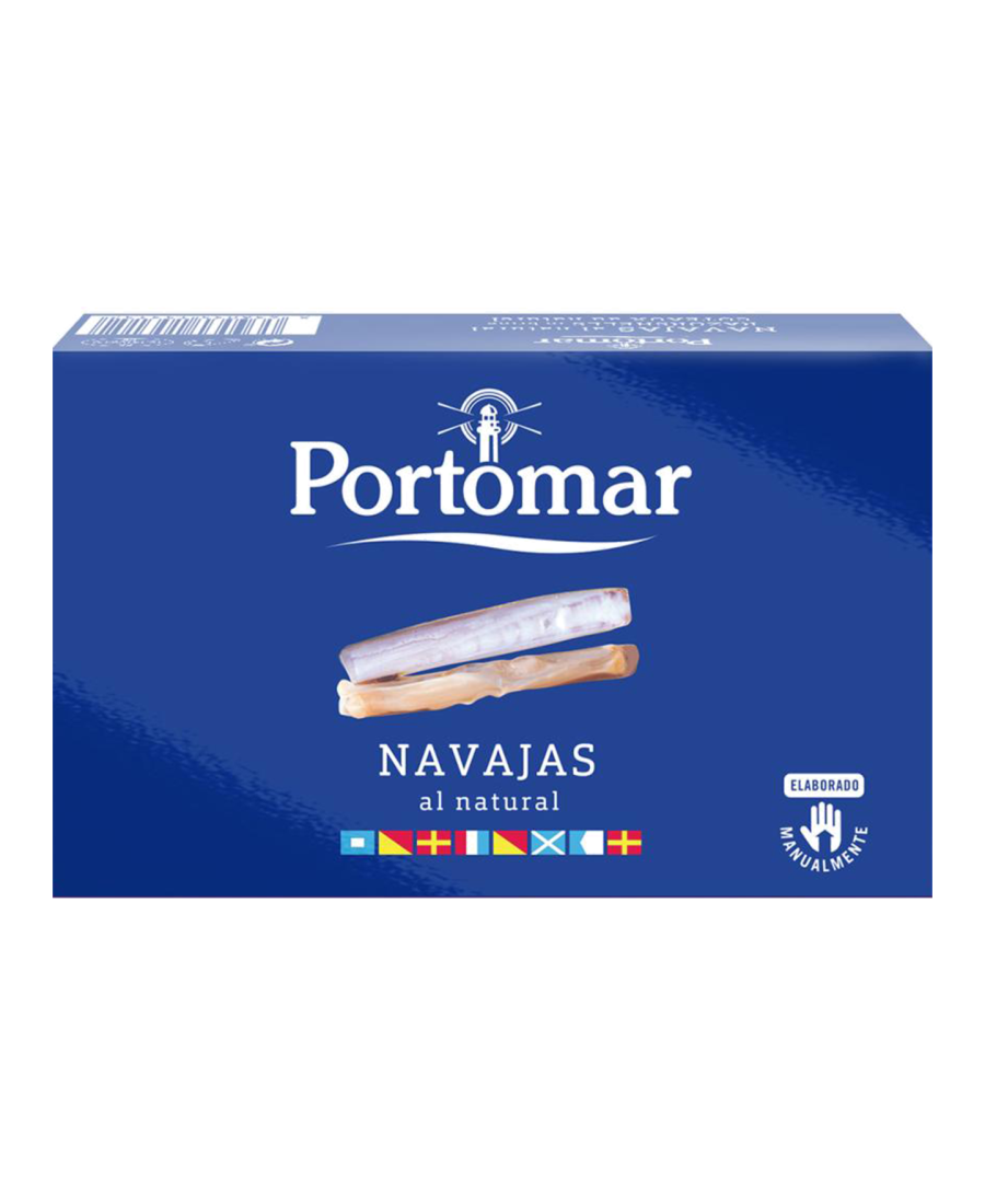 Portomar Navajas Chilenas al natural 6/8 piezas - Lata 111 gr.