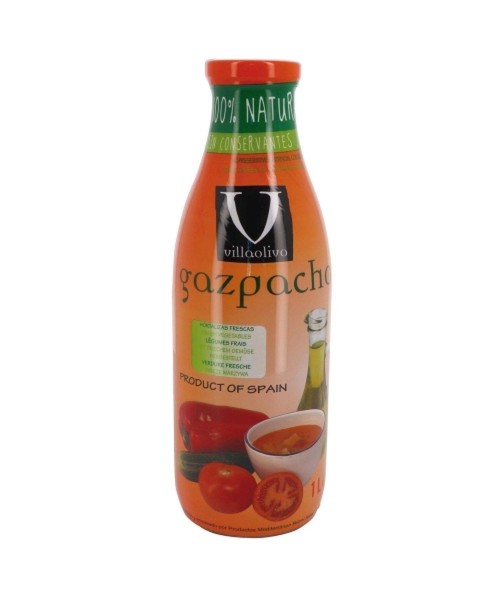 Villaolivo Gazpacho Glass bottle 1 l. - Oliva Oliva