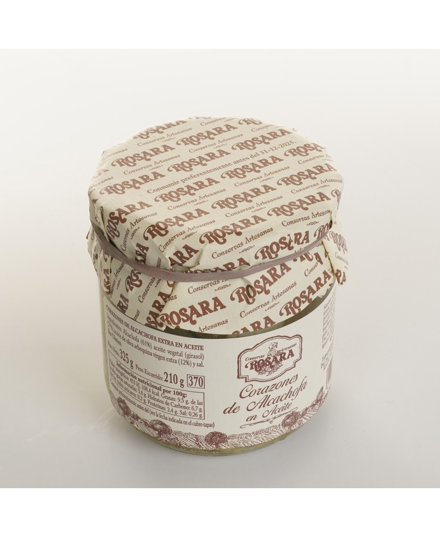 Conservas Artesanas Rosara Corazones de Alcachofa en aceite Tarro 370 ML