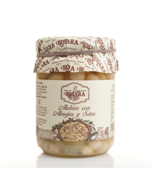 Conservas Artesanas Rosara Alubias Con Almejas y Setas - Tarro 445 ml