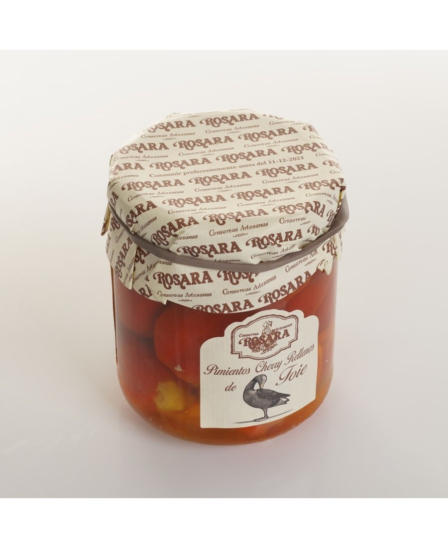 Conservas Artesanas Rosara Pimientos Cherry Rellenos de Foie Tarro 212 ml