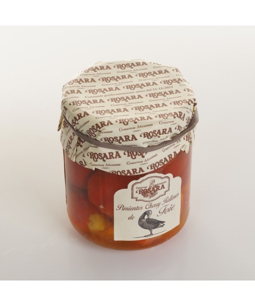 Conservas Artesanas Rosara Pimientos Cherry Rellenos de Foie Tarro 212 ml