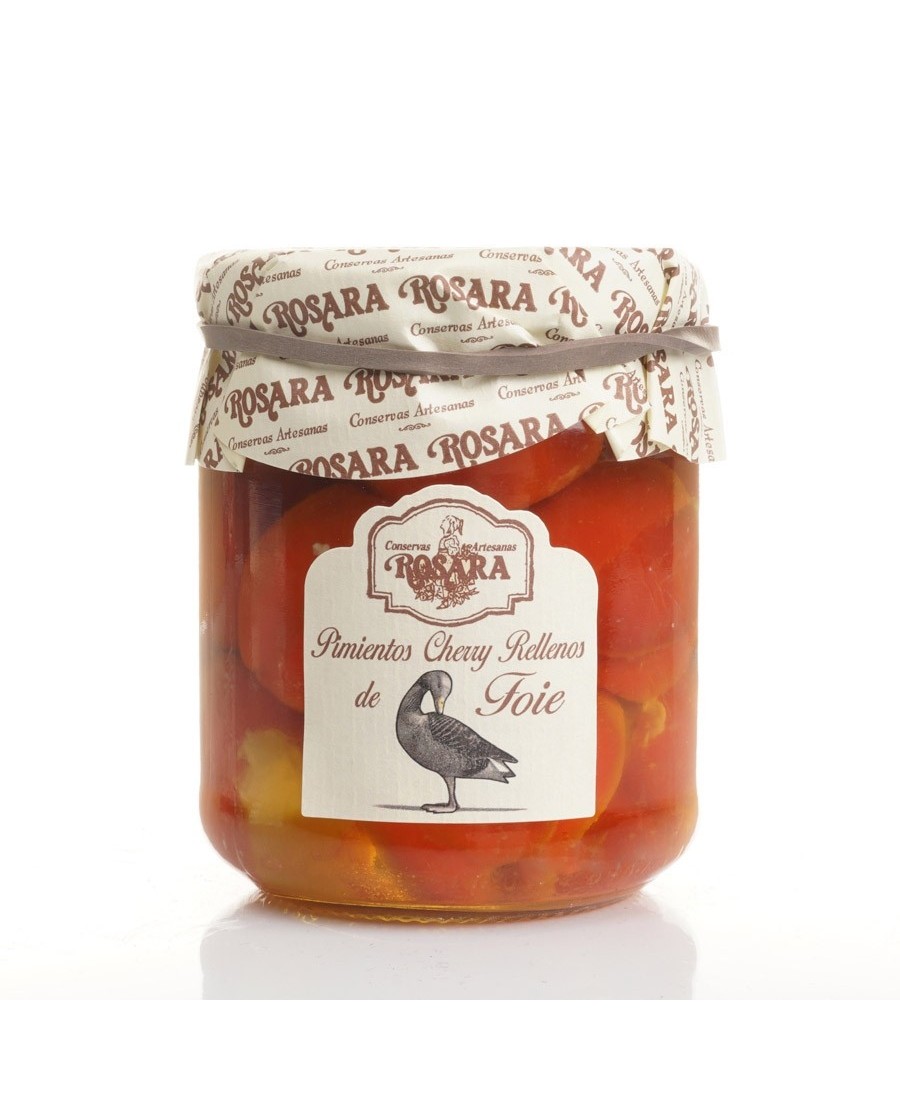Conservas Artesanas Rosara Pimientos Cherry Rellenos de Foie Tarro 212 ml