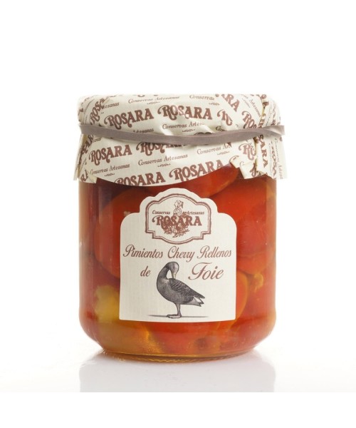 Conservas Artesanas Rosara Pimientos Cherry Rellenos de Foie Tarro 212 ml