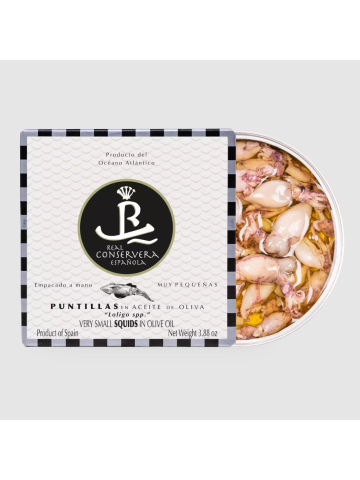 Real conservera Española Chipirones "Puntillitas" en Aceite de Oliva - Origen Atlántico 120 gr