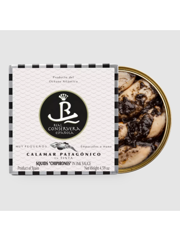 Real conservera Española Calamar Patagónico "Chipirones" en Tinta 150 gr
