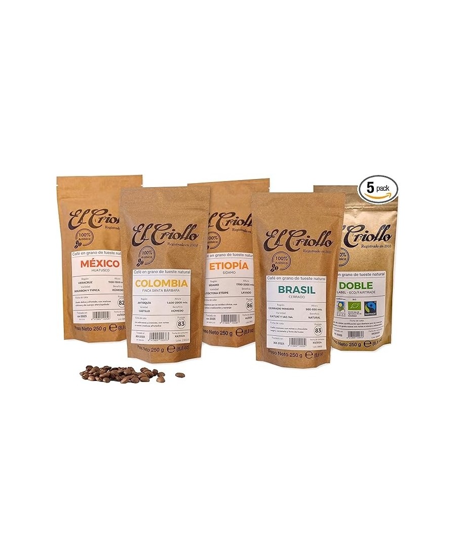 El Criollo Degustación Café de Especialidad en Grano 5x250 gr. - Oliva Oliva