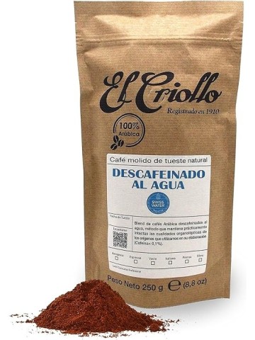 El Criollo Café Descafeinado al Agua Molido 250 gr. - Oliva Oliva