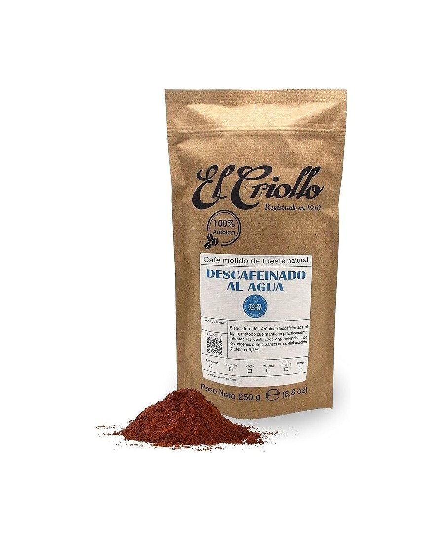 El Criollo Decaffeinated Water Ground Coffee 250 gr. - Oliva Oliva