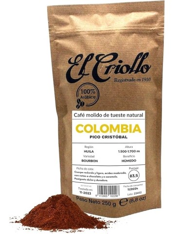 El Criollo Café de Colombia Molido Paquete 250 gr. - Oliva Oliva