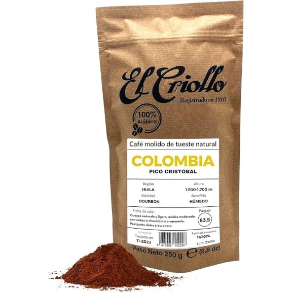 El Criollo Kolumbianischer Kaffee gemahlen Paket 250 gr. - Oliva Oliva