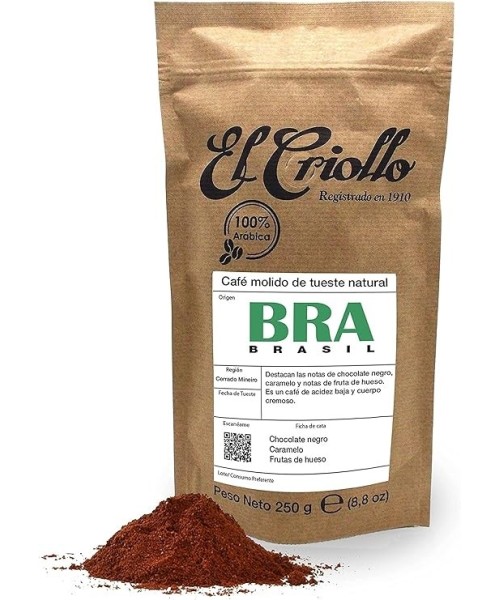 El Criollo Café du Brésil moulu Paquet 250 gr. - Oliva Oliva