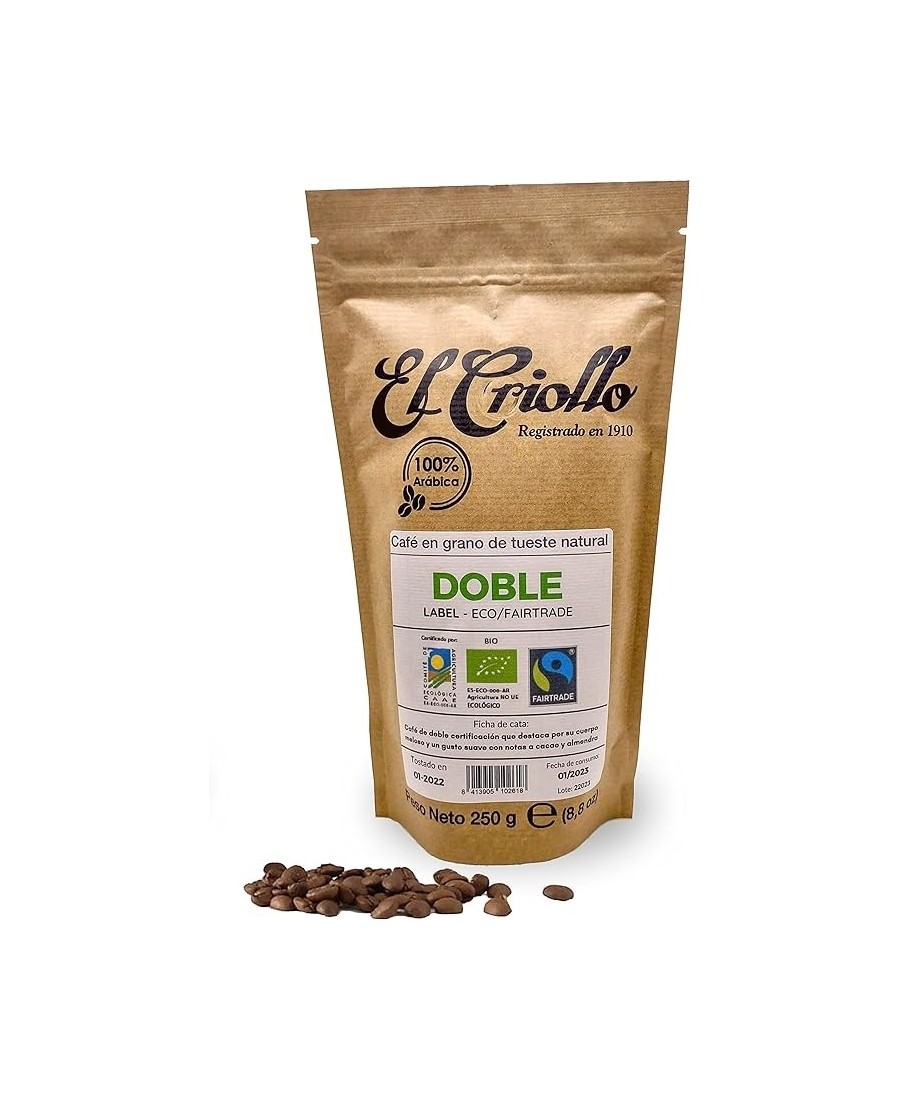 El Criollo Café Doble Label en Grano Paquete 250 gr. - Oliva Oliva