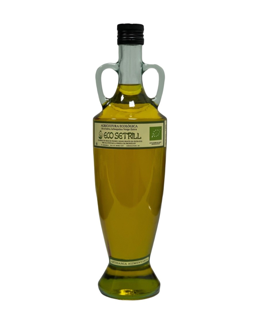 Eco Setrill Arbequina BIO Glas amphore 750 ml. - Oliva Oliva