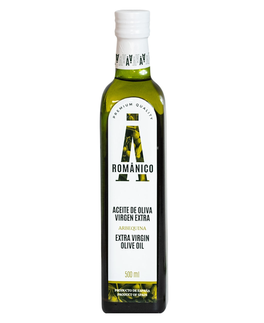 Románico Arbequina Glasflasche 500 ml. - Oliva Oliva