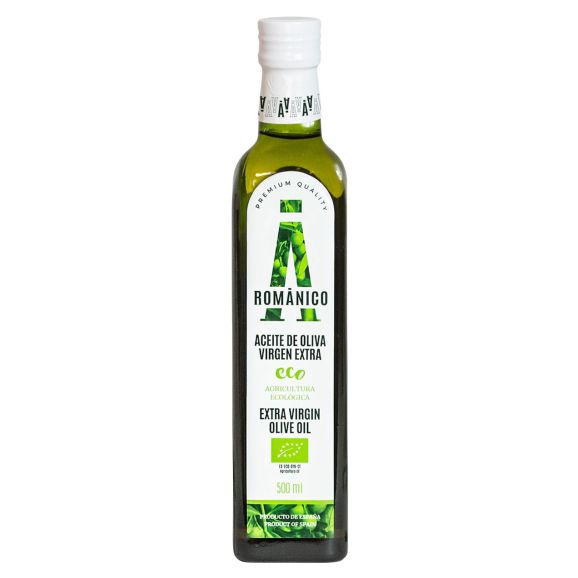 Románico Arbequina BIO Glasflasche 500 ml. - Oliva Oliva