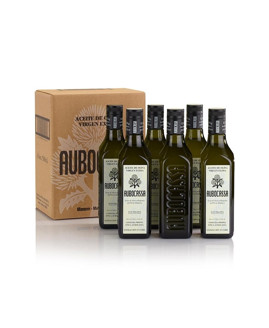 Aubocassa Arbequina Glasflasche 500 ml. - Oliva Oliva