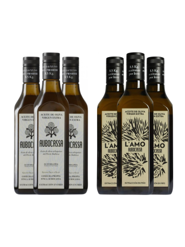 3x Aubocassa Arbequina + 3x Aubocassa L'Amo 500 ml. - Oliva Oliva