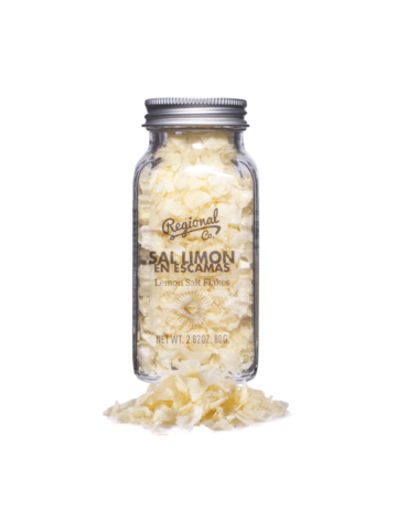 Regional Co. Salz mit Zitronenflocken Glas 80 gr. - Oliva Oliva