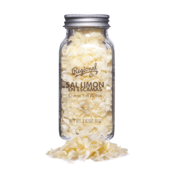 Regional Co. Salt with Lemon flakes Glass jar 80 gr. - Oliva Oliva