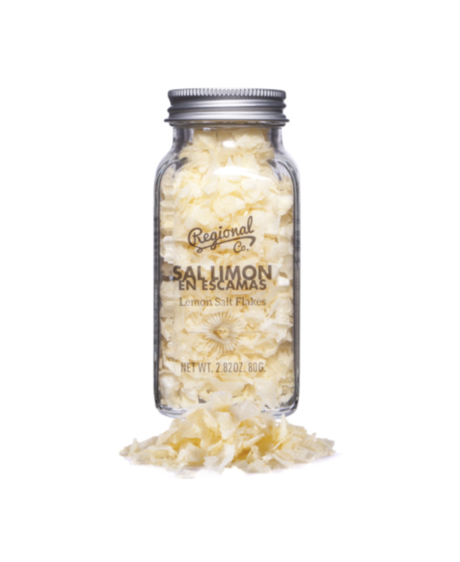 Regional Co. Salz mit Zitronenflocken Glas 80 gr. - Oliva Oliva