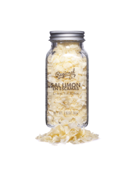 Regional Co. Salt with Lemon flakes Glass jar 80 gr. - Oliva Oliva