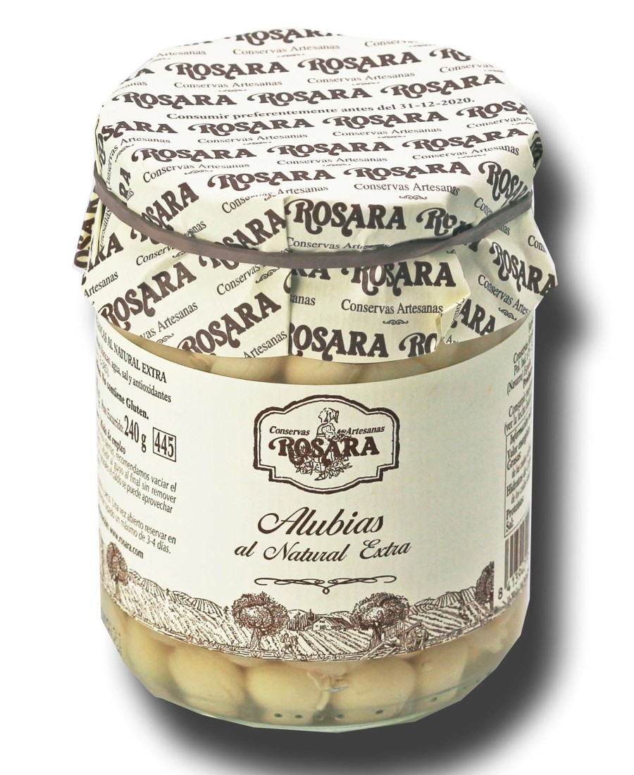 Rosara Haricots ronds blancs Pot en verre 445 ml. - Oliva Oliva