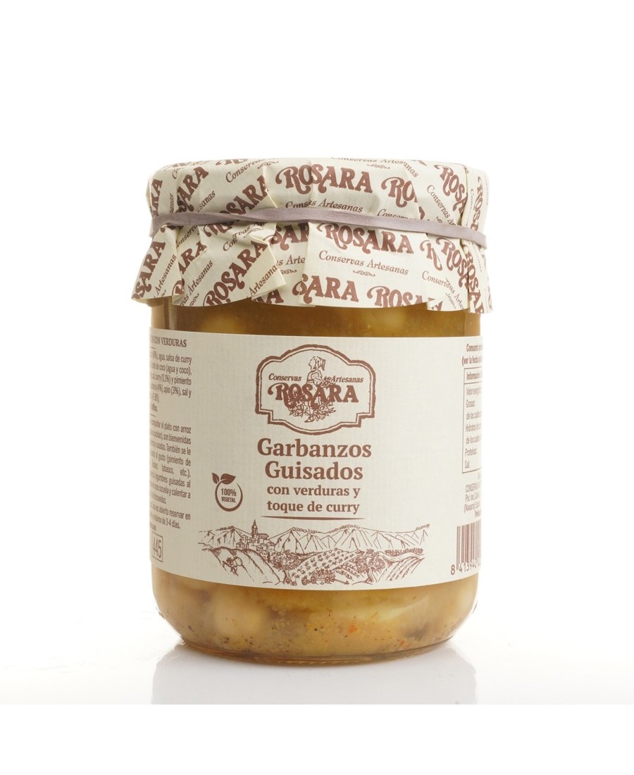 Rosara Garbanzos Guisados con Verduras y Curry 445 ml. - Oliva Oliva