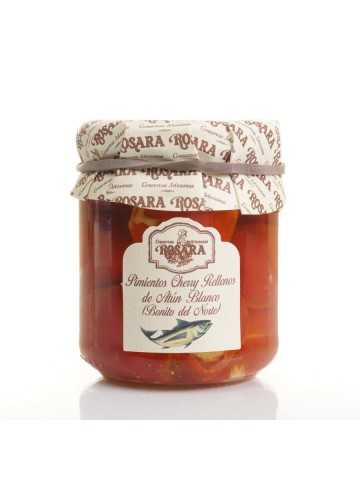 Rosara Cherry Peppers Stuffed with Bonito Glass jar 212 ml. - Oliva Oliva