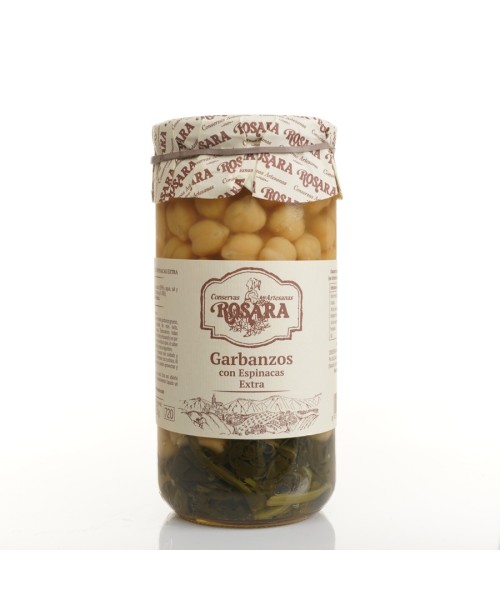 Conservas Artesanas Rosara Garbanzos con Espinacas al Natural 720 ml