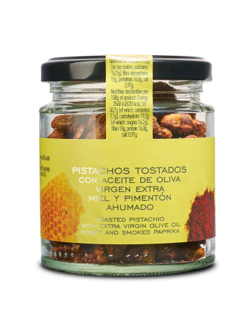 La Chinata Pistachos Tostados con AOVE, Miel y Pimentón Ahumado - Tarro 110 gr