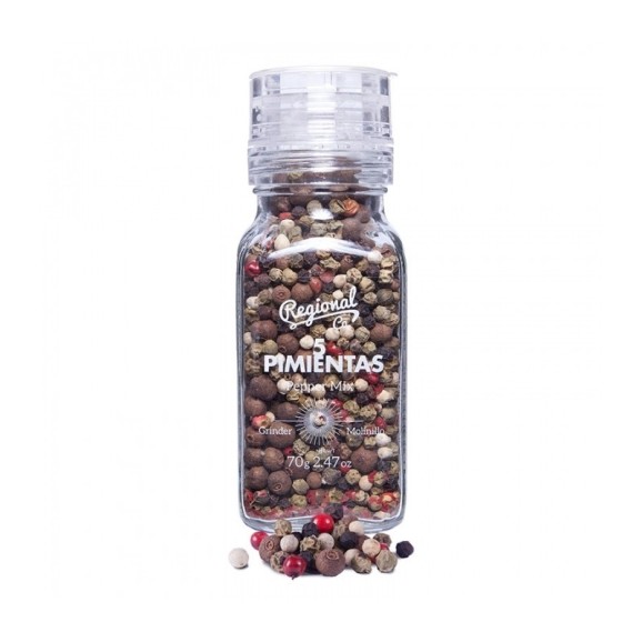 Regional Co. 5 Peppers Grinder 70 gr. - Oliva Oliva