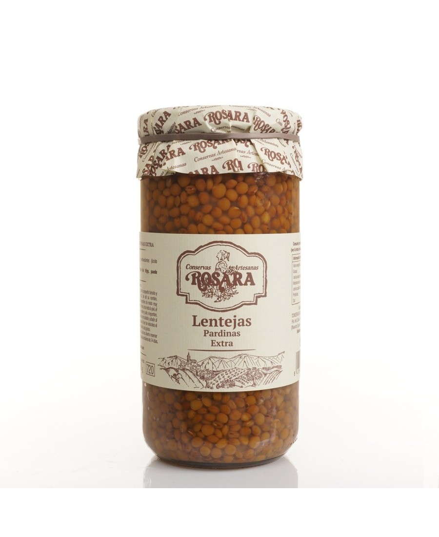 Conservas Artesanas Rosara Natural Lentils - Glass jar 720 ml.