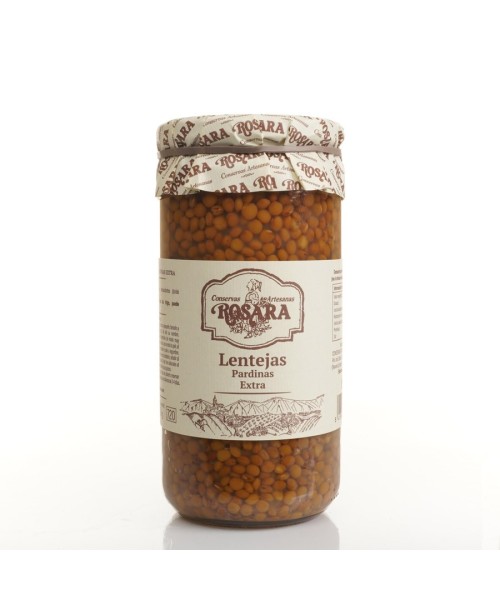 Conservas Artesanas Rosara Natural Lentils - Glass jar 720 ml.